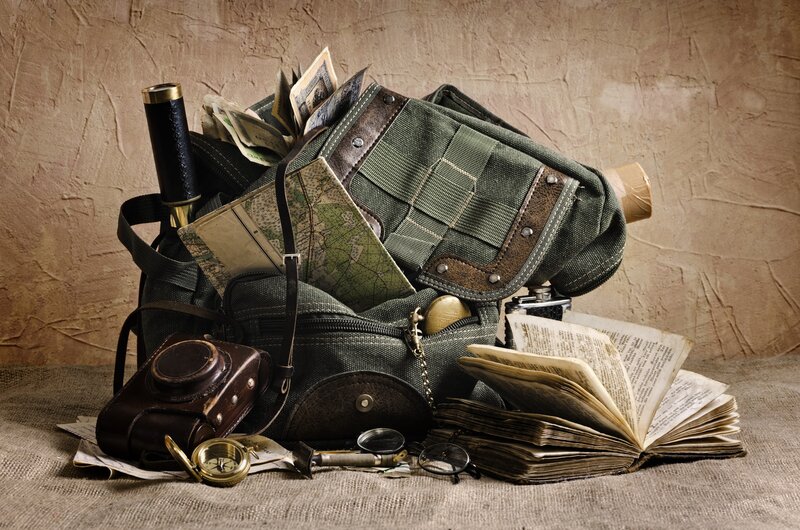 Travel Gear on Burlap