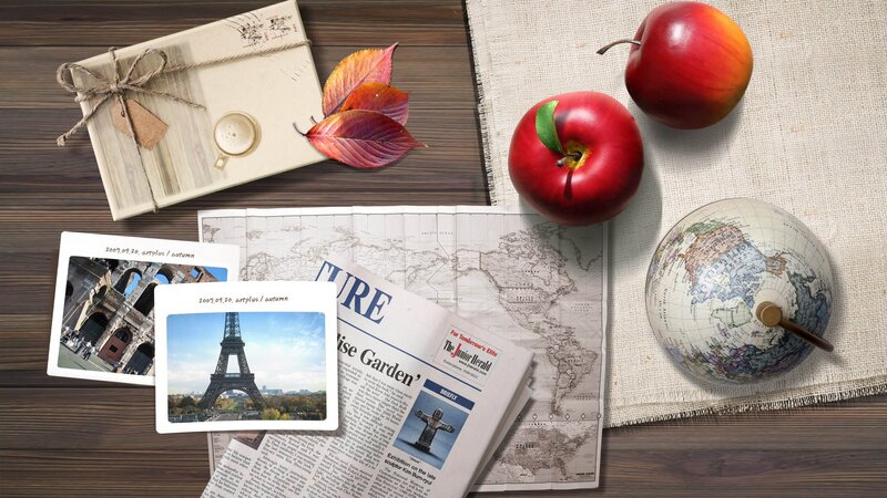 Travel Mementos on Table