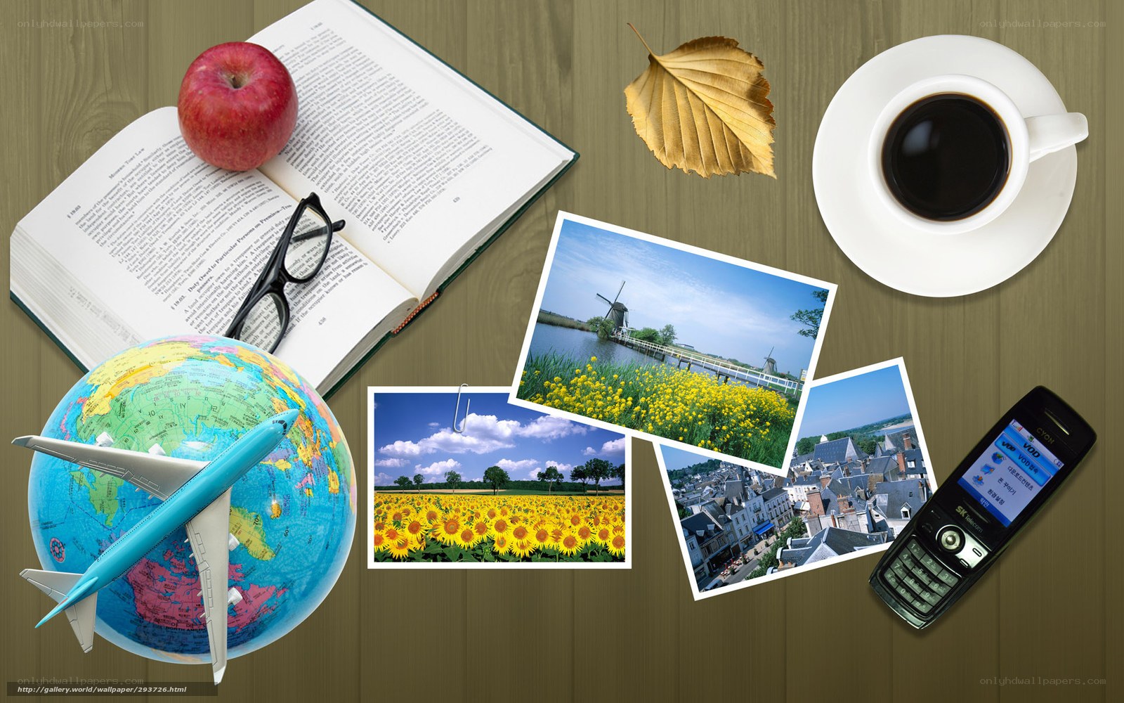 Travel planning with photos and globe