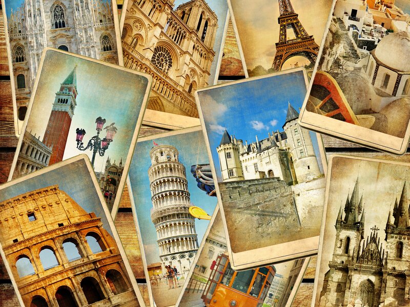 Travel Postcards Collage