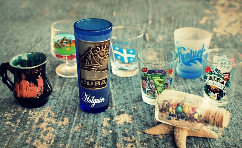 Travel Souvenirs on Table