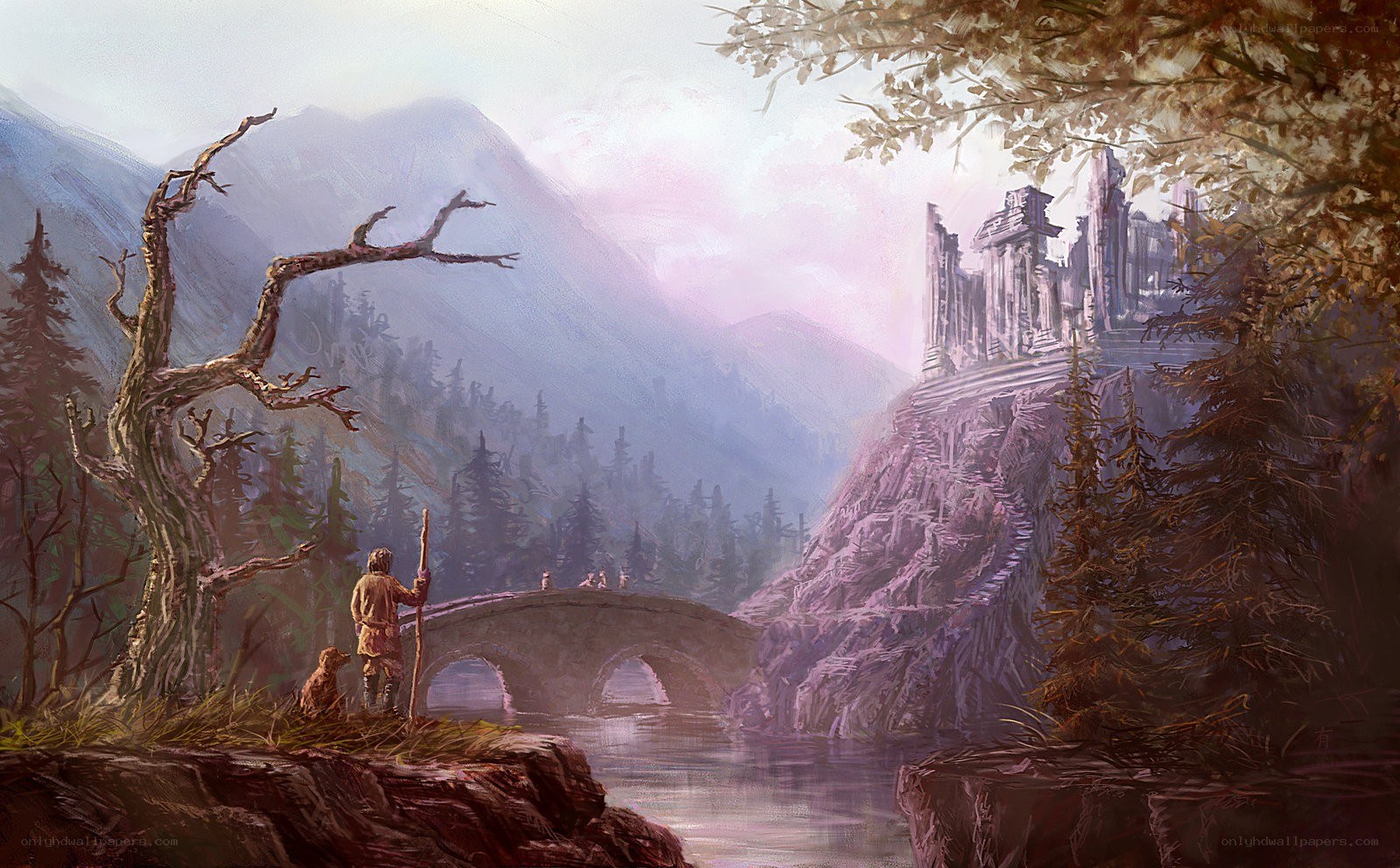 Traveler by the river