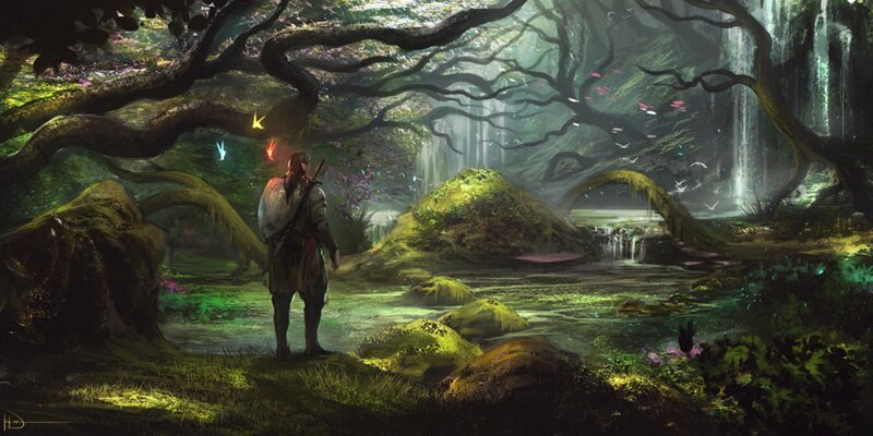 Traveler in a Forest