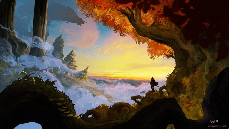 Traveler on a Cliff — Orange