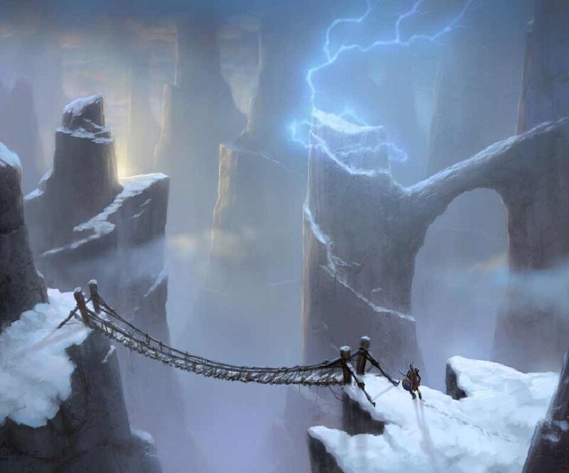 Traveler on a Rope Bridge