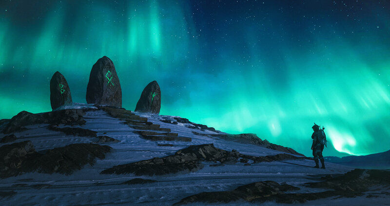 Traveler on Snowy Hill