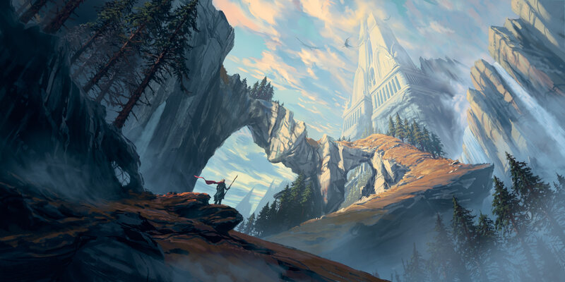 Traveler with Red Cape