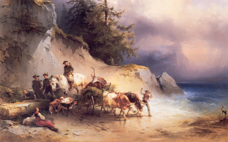 Travelers by the sea