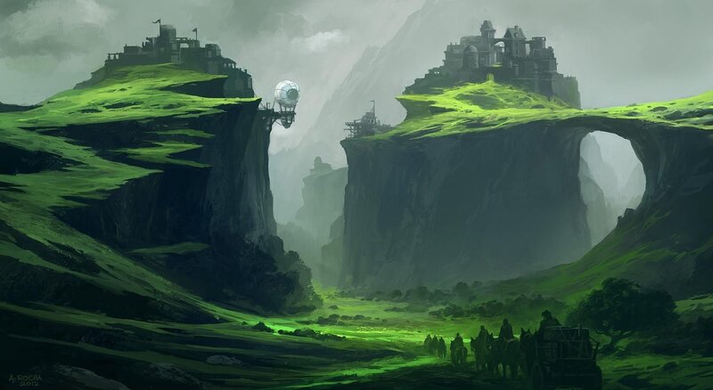 Travelers in a Canyon — Green