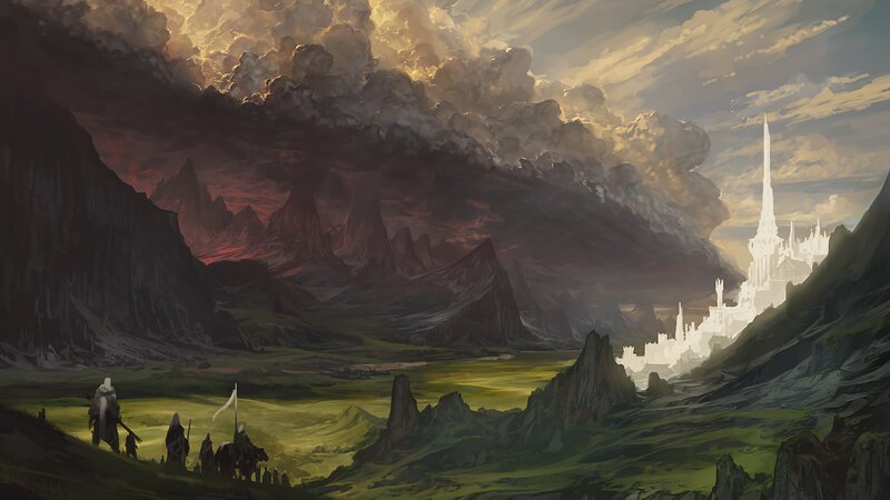 Travelers in a Valley — Green