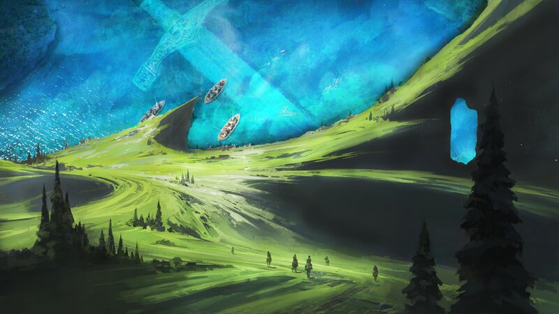 Travelers in Alien Landscape