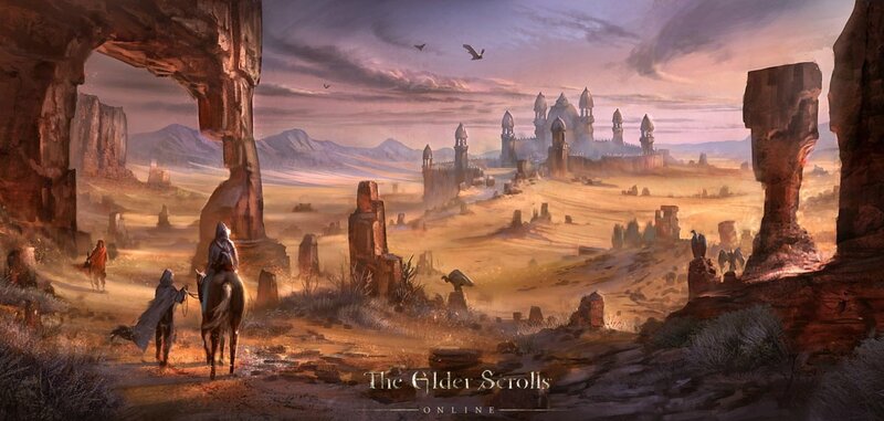 Travelers in Desert Landscape — Brown, Dramatic