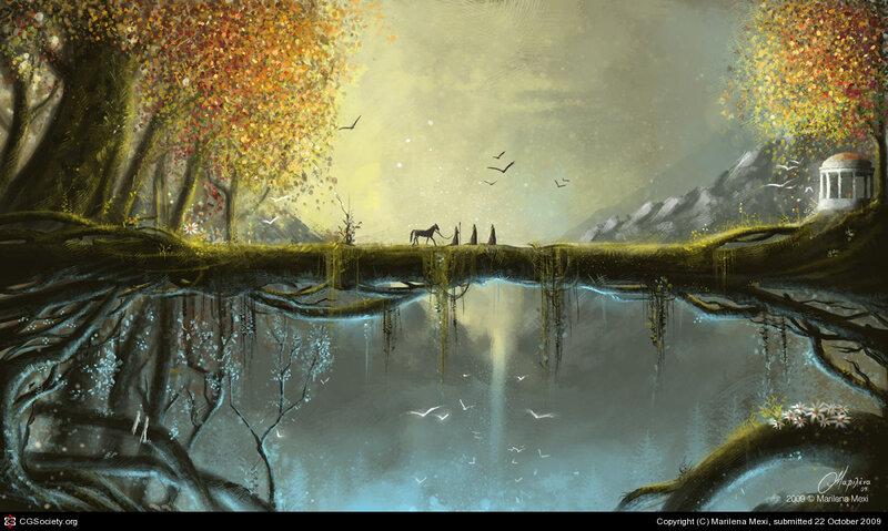 Travelers on a Bridge — Yellow