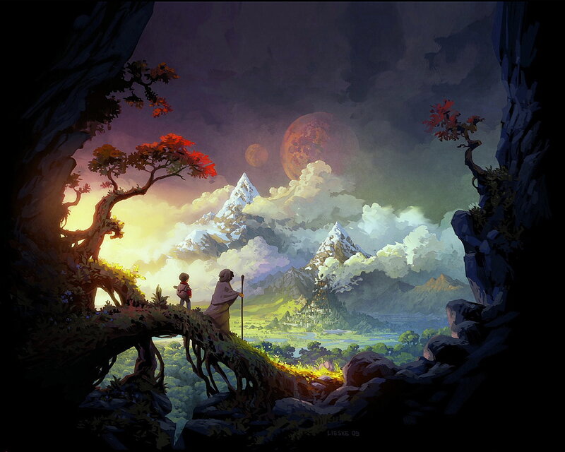 Travelers on a Cliff