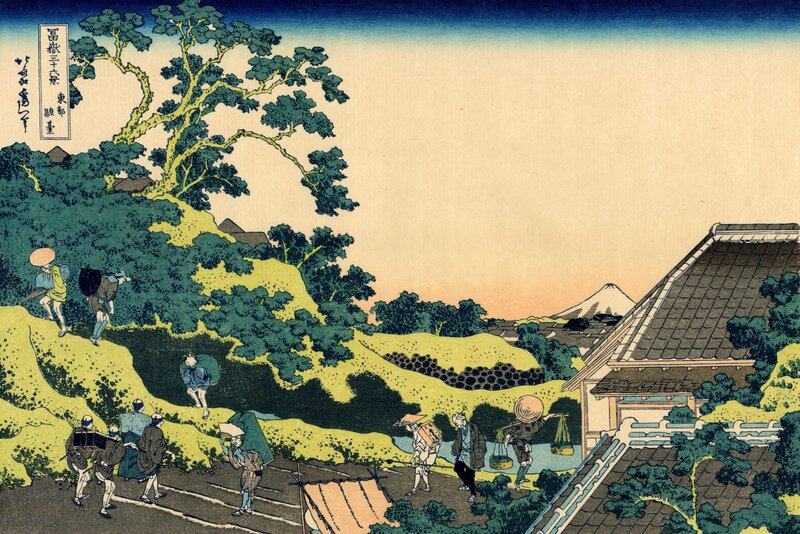 Travelers on a Mountain Path — Green