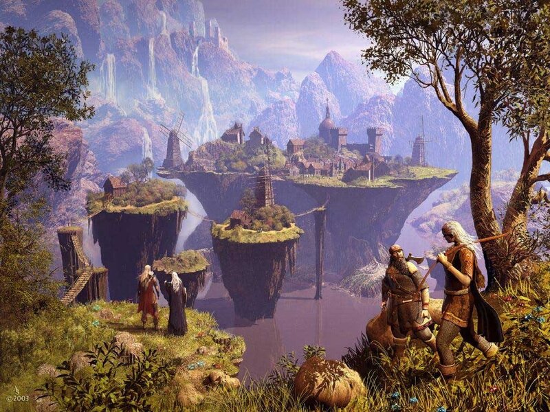 Travelers Viewing Floating Islands