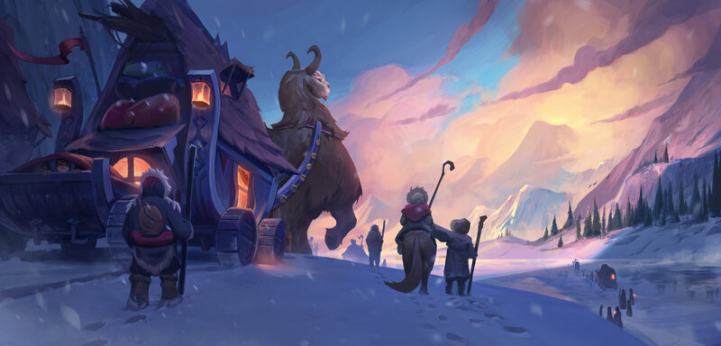 Traveling Caravan in Snow