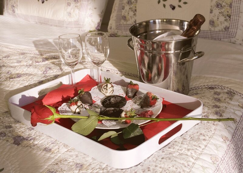 Tray with Chocolate Strawberries