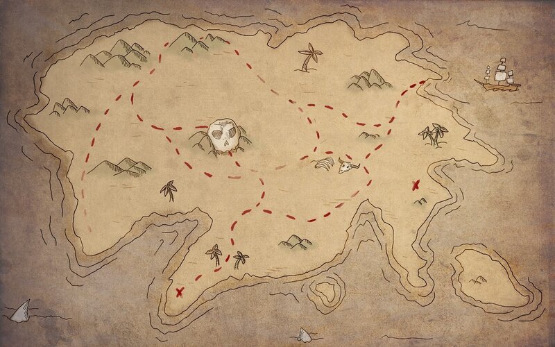 Treasure Map on Parchment