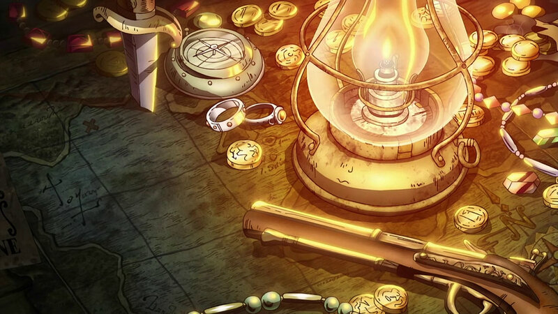 treasure map with lantern
