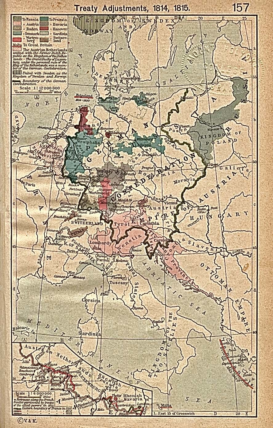 Treaty Adjustments map 1814-1815