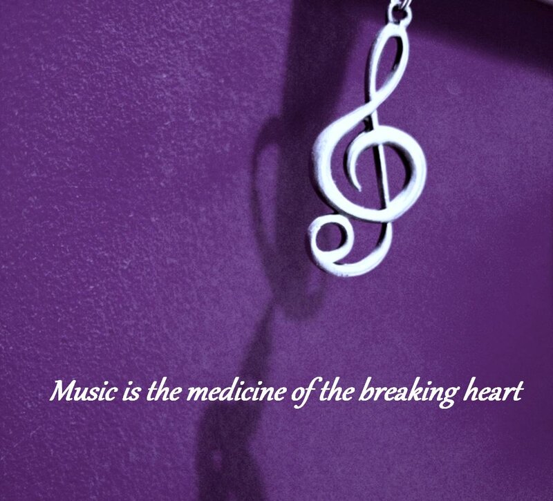 Treble Clef Pendant — Purple