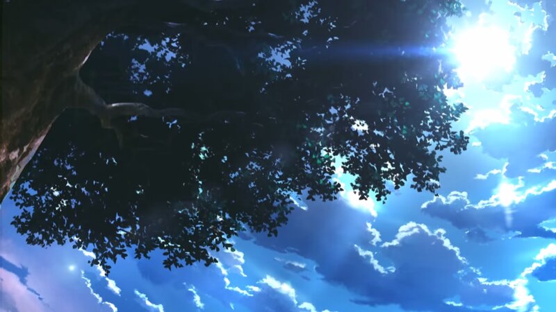 Tree Branches Against Sky — Blue, Serene, Afternoon, Anime