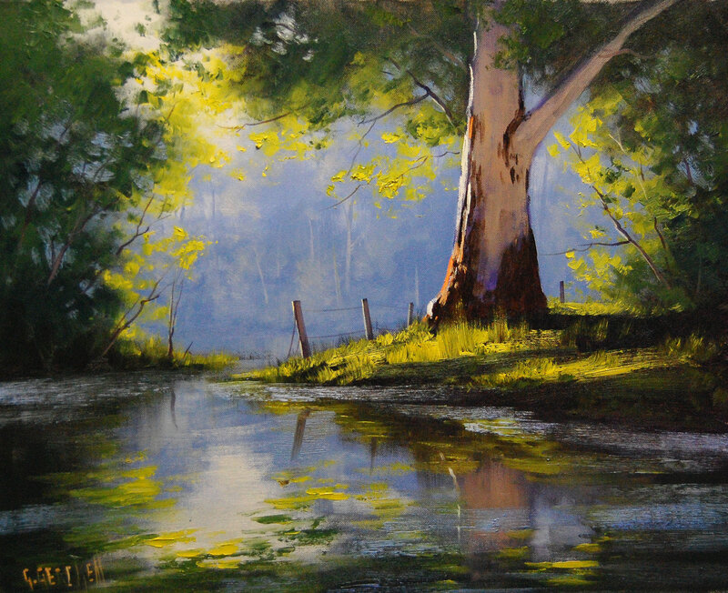Tree by a River — Green