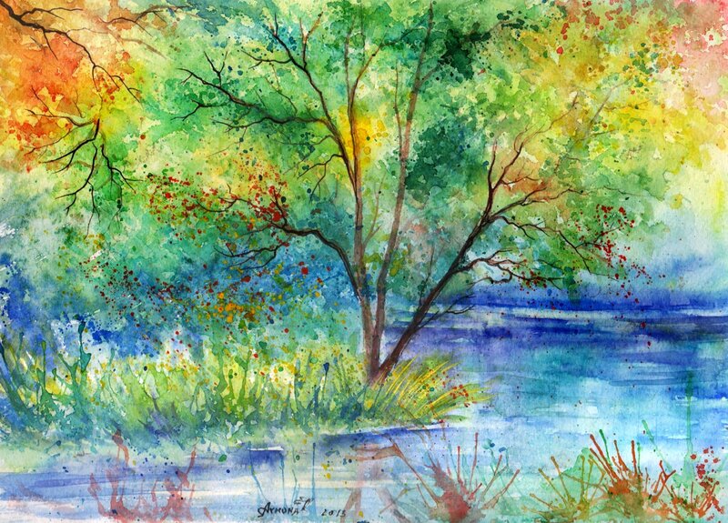 Tree by the Water — Green