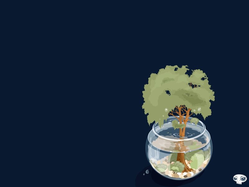 Tree in a Fishbowl — Blue, Serene
