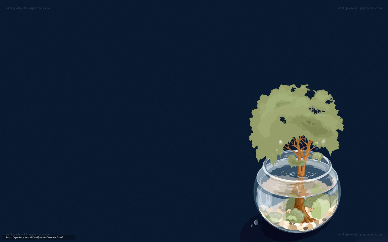 tree in a glass bowl