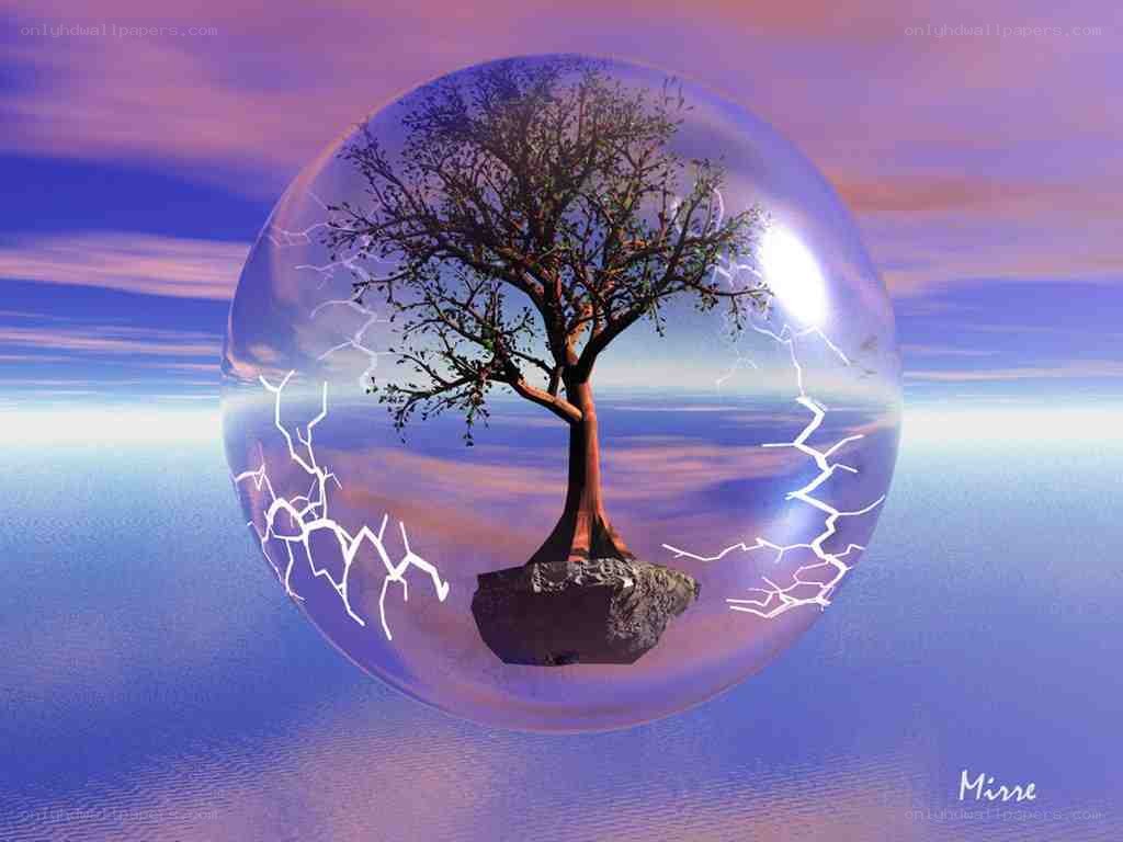 tree in a glass sphere