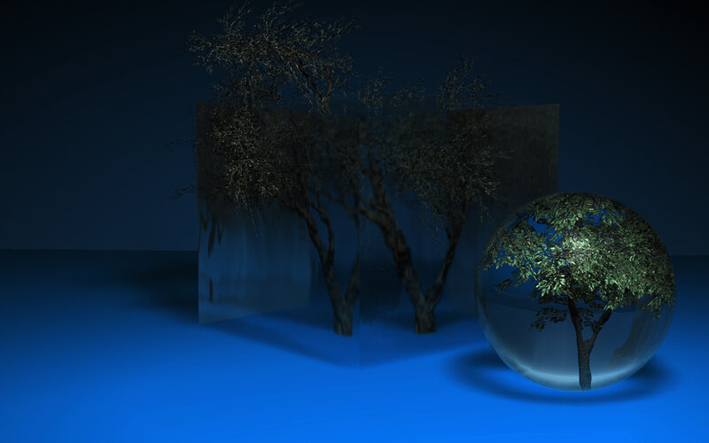 Tree in a Glass Sphere — Blue