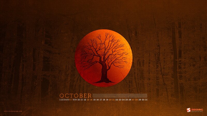 Tree in Orange Circle
