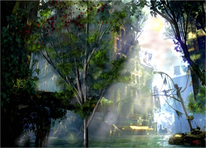 Tree in Overgrown Ruins