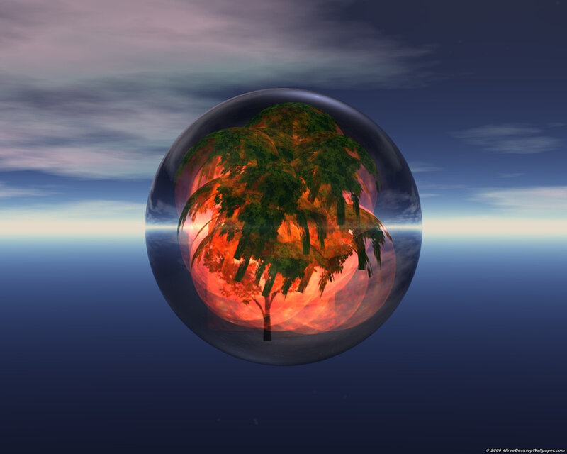 Tree Inside a Sphere — Blue