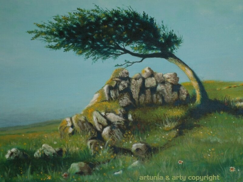 Tree Leaning over Rock
