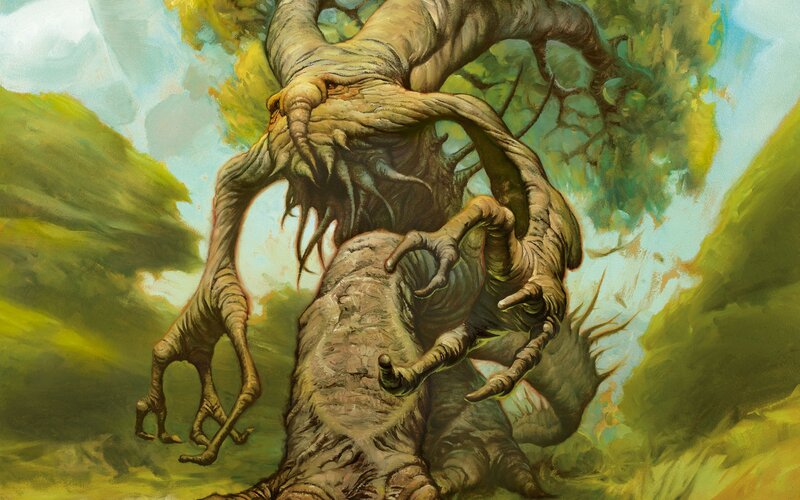Tree-like Creature — Green, Dramatic, Afternoon