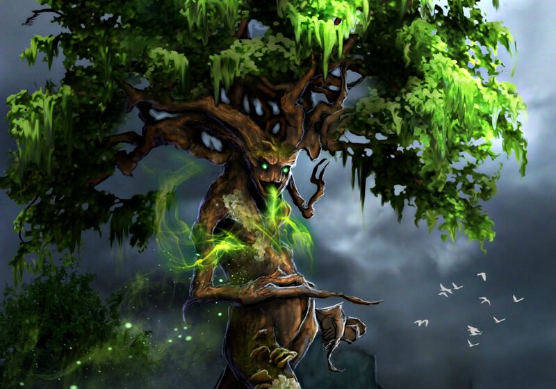 Tree-like Creature — Green, Dramatic