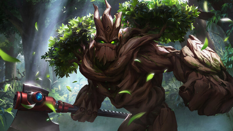 Tree-like Creature in Forest — Green, Dramatic, Morning