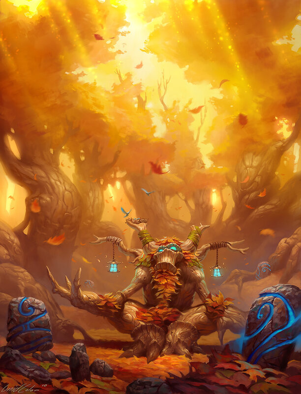 Tree-like Creature in Forest — Orange