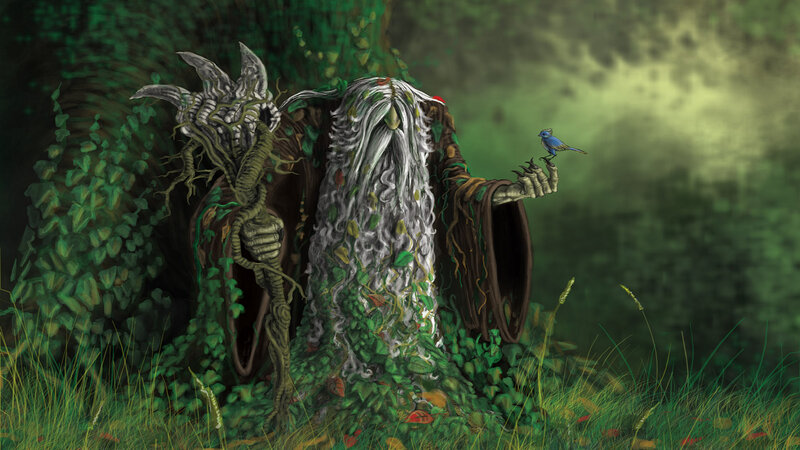 Tree-like Creature with Bird