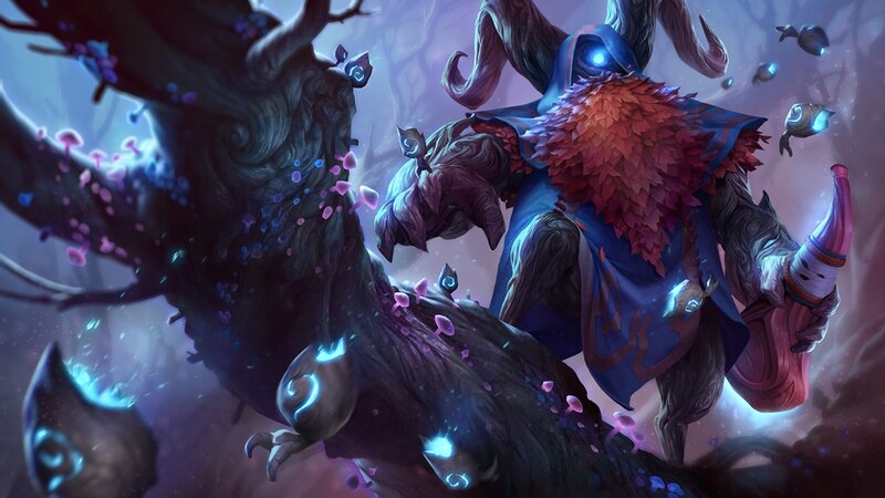 Tree-like Creature with Glowing Eyes — Purple