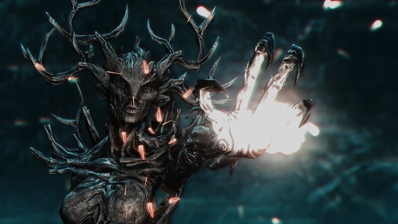 Tree-like Creature with Glowing Hand