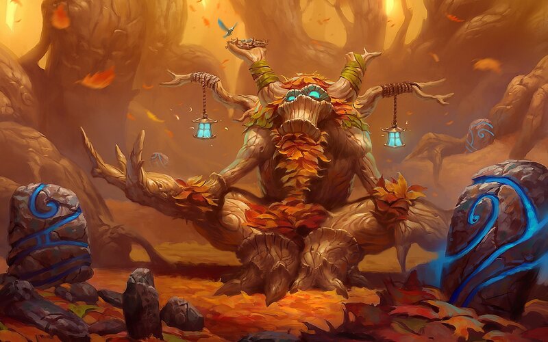 Tree-like Creature with Lanterns — Orange