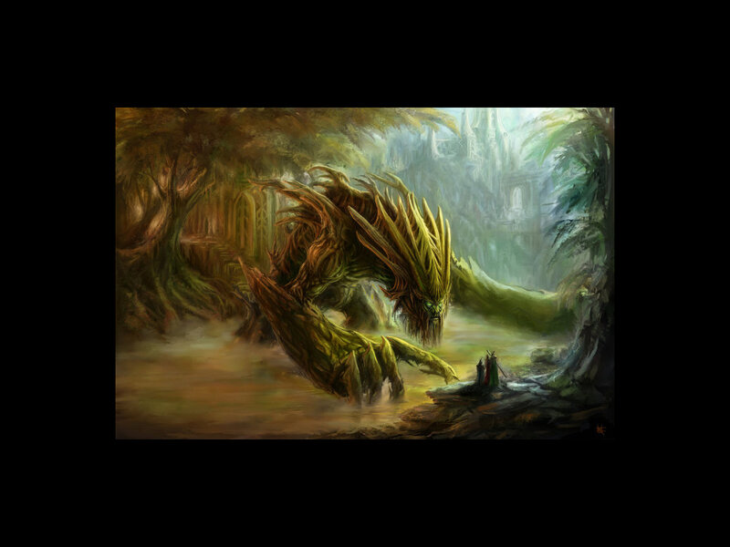 Tree-like Dragon in Forest