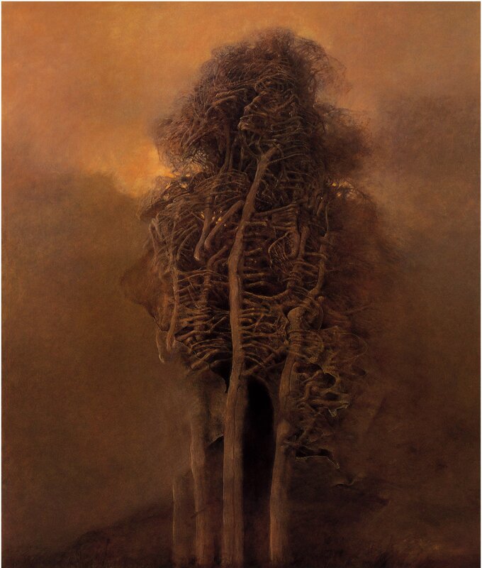 Tree-like Humanoid Figure — Brown, Dramatic