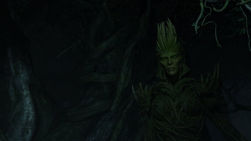 Tree-like Humanoid Figure — Green, Dark