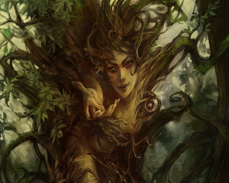 Tree-like Woman in Forest