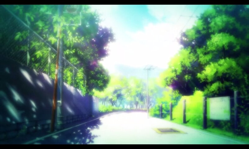 Tree-lined Path — Green, Serene, Afternoon, Anime
